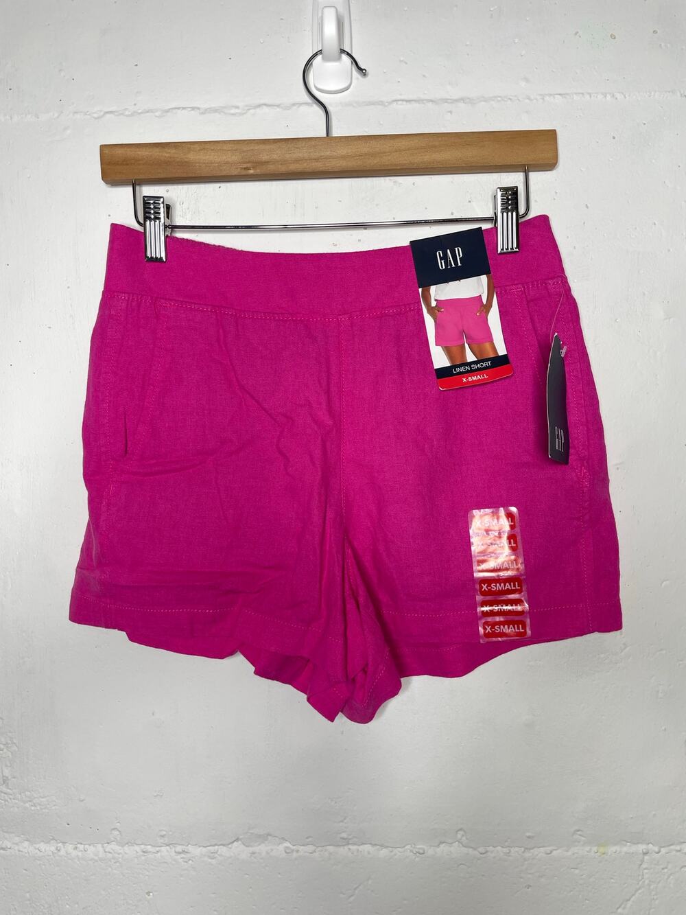 NEW Gap Womens Pink Linen Pull On Shorts Size X-Small